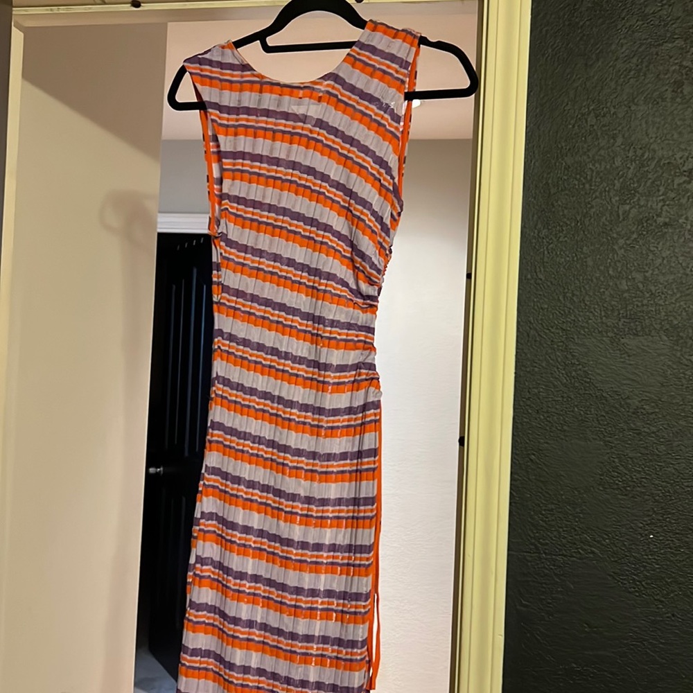 Zara Striped Orange and Purple Dress